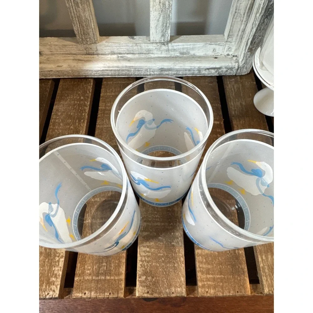 Vintage Aunt Rhody goose drinking glasses Cottage Core Granny Core Farmhouse